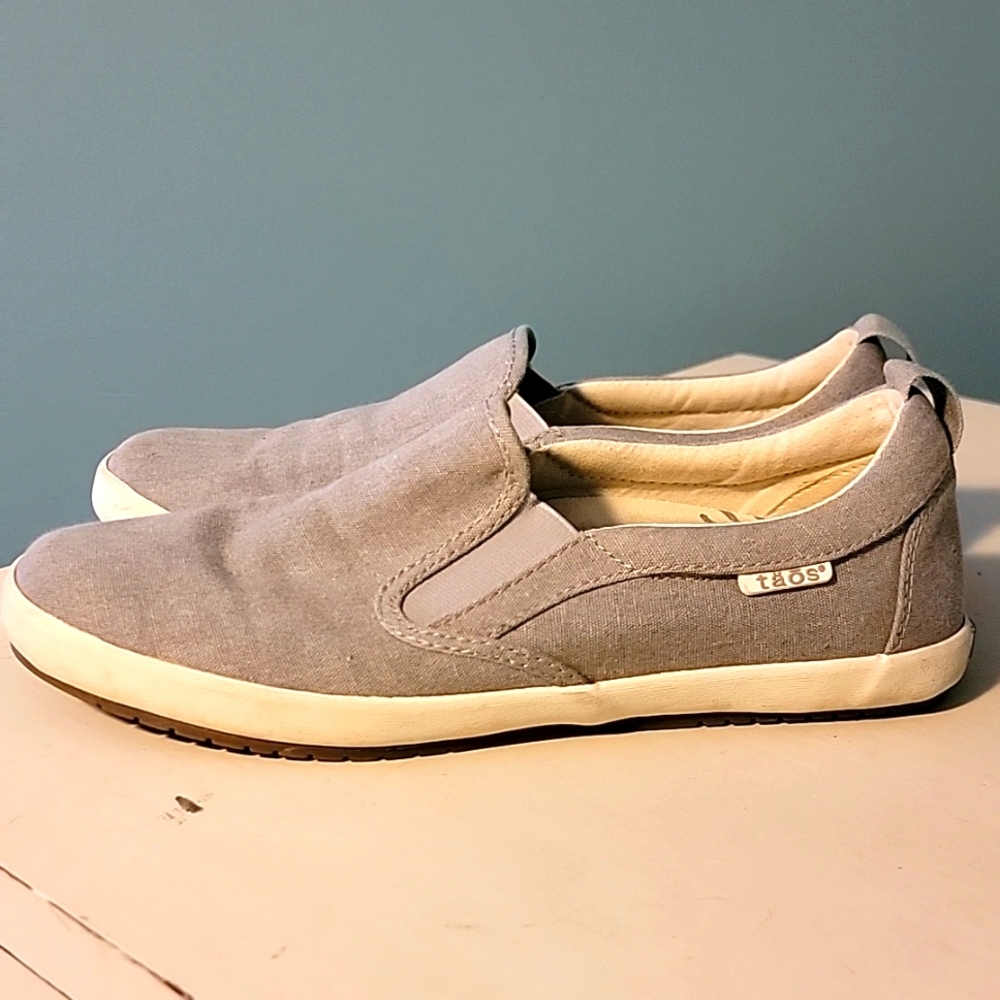 TAOS Dandy Canvas Slip-On Sneakers Rubber Soul Grey Size 9 - Picture 3 of 7